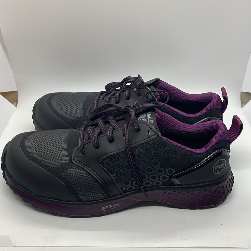 Timberland Pro A2174 Black Purple Reaxion Composite Toe Athletic Women’s Sz 9.5 - Picture 4 of 9
